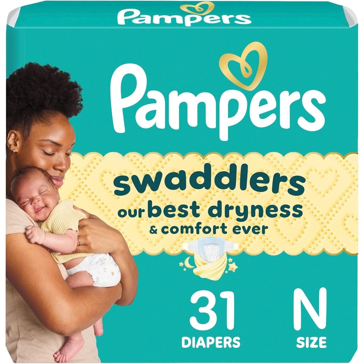 Pampers Swaddlers Baby Diapers Size Newborn, 31 Count