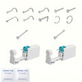 12pcs Nose Piercing Kit/Disposable Safe Piercing Unit/Self-use Nose Stud with Built-in Transparent Stone/Stainless Steel Nose Stud Size 2.0/Includes 10 Hypoallergenic Nose Rings/Safe and Piercing