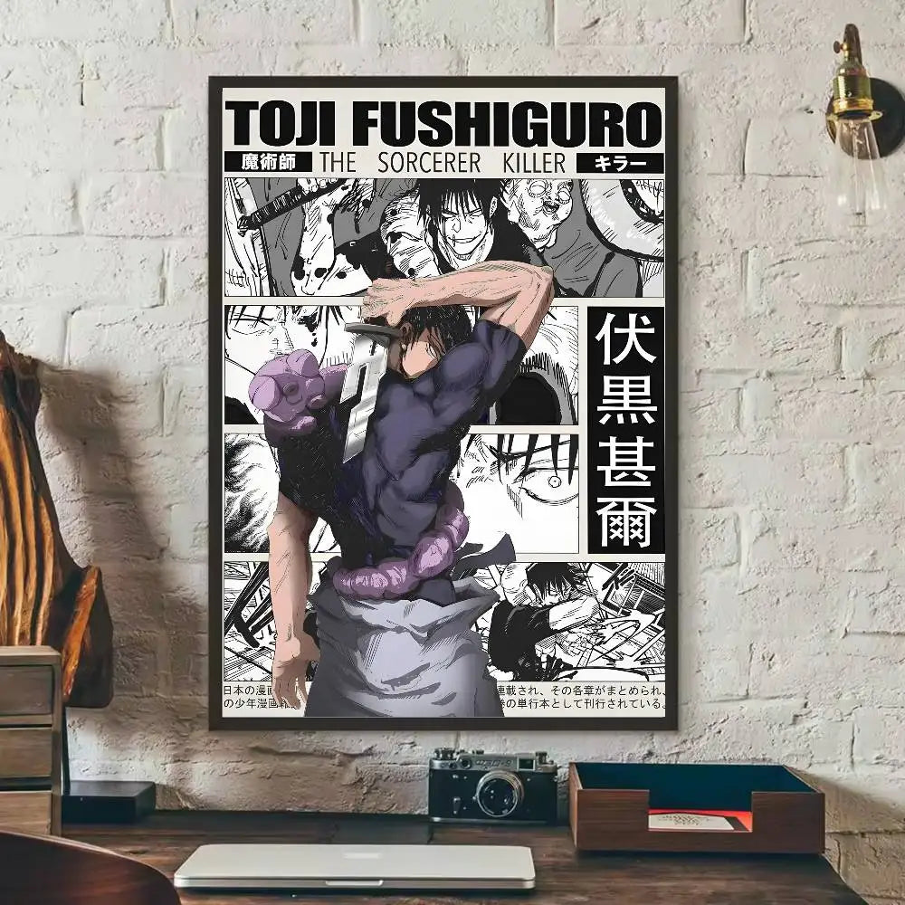 Kaisen Fushiguro Toji Anime Poster HD Art Sticky Wall Waterproof Home Living Room Bedroom Bar Aesthetic Decoration
