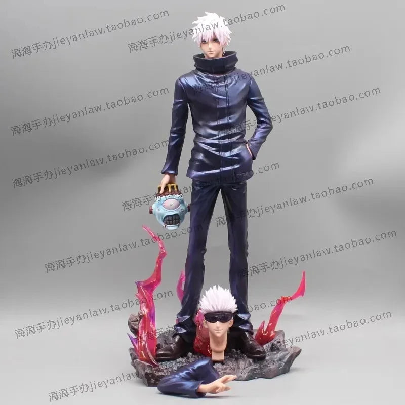 Jujutsu Kaisen Anime Figures Satoru Gojo Figure 2 Heads 2 Arms Action Figurine Statue Collection Ornament Model Christmas Gifts