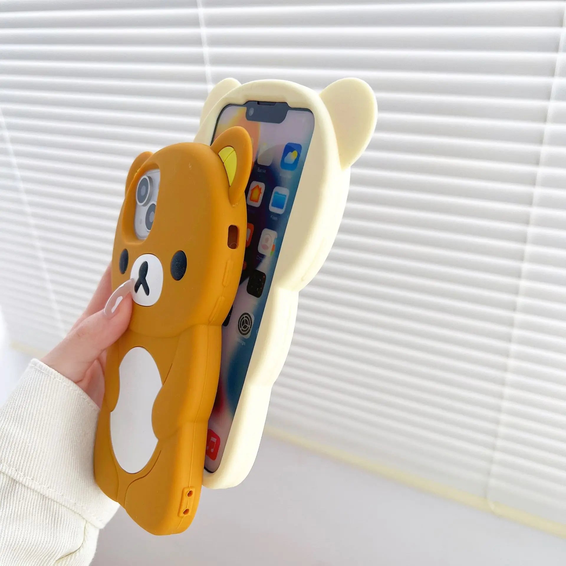 Rilakkuma Bear Silicone Soft Cover Case For iPhone 17 16 15 14 13 12 11 Pro Max mini Plus Xs XR 6 7 8 Plus