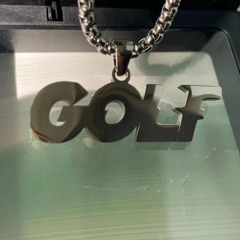 Titanium Steel Lettered Pendant Necklace Hip Hop Niche Necklace Sweater Chain Hoodie Accessories Glamour Jewelry for Men / Women