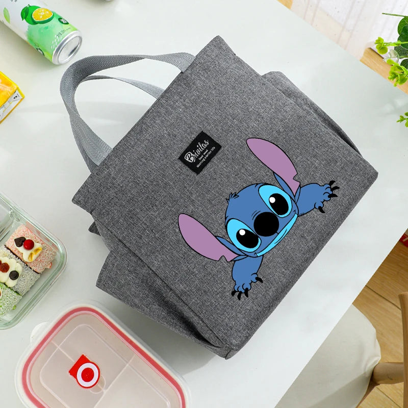 Stitch Insulated Lunch Bag - Waterproof Oxford Cloth, Aluminum Foil, Portable & Reusable Square Tote for Work, School, Picnic