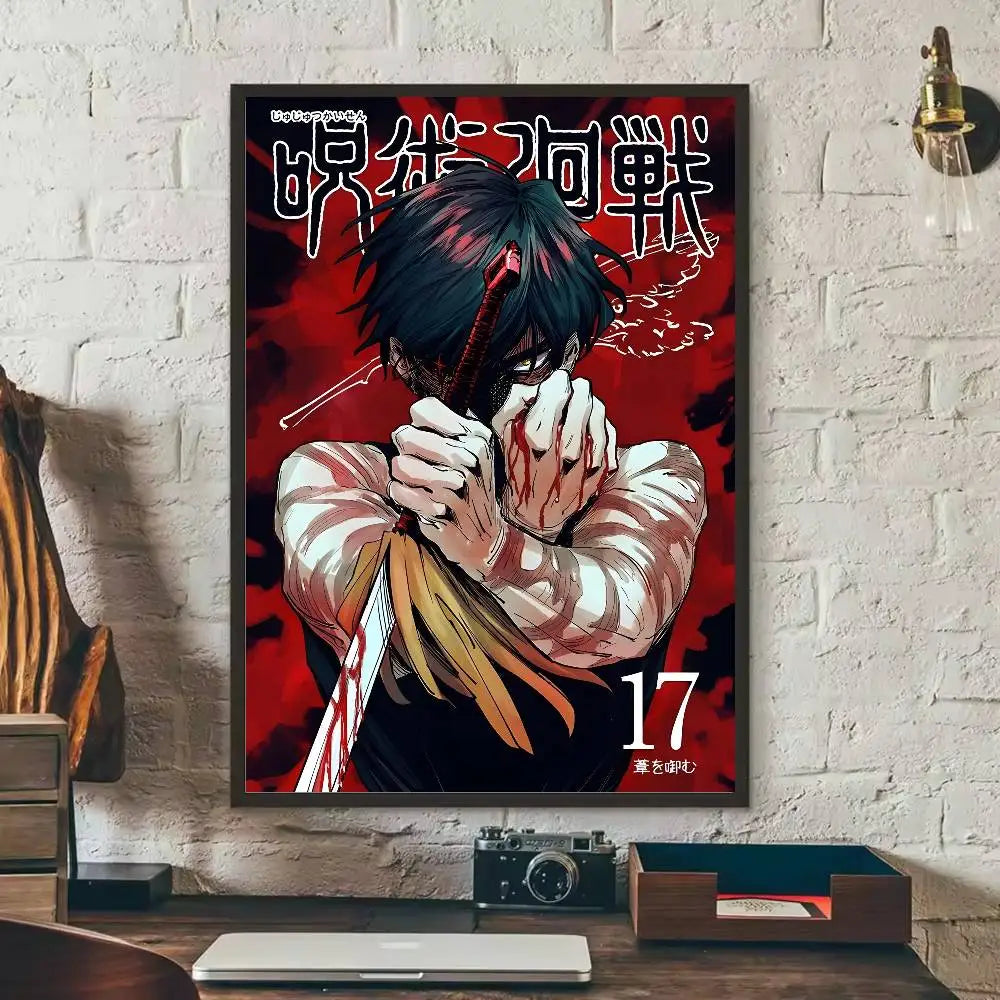 Kaisen Fushiguro Toji Anime Poster HD Art Sticky Wall Waterproof Home Living Room Bedroom Bar Aesthetic Decoration