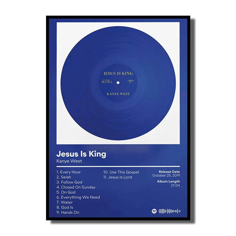 Rap Singer Kanye West Art Poster, Pop Music Album Cover High-definition Printed Canvas Painting, Home Wall Decoration, Frameless