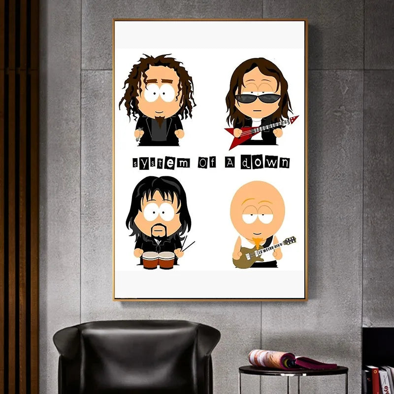 Heavy Metal Band System of A Down Posters Music Album Canvas Painting Wall Art Club Living Room Bedroom Home Office Decor Gift