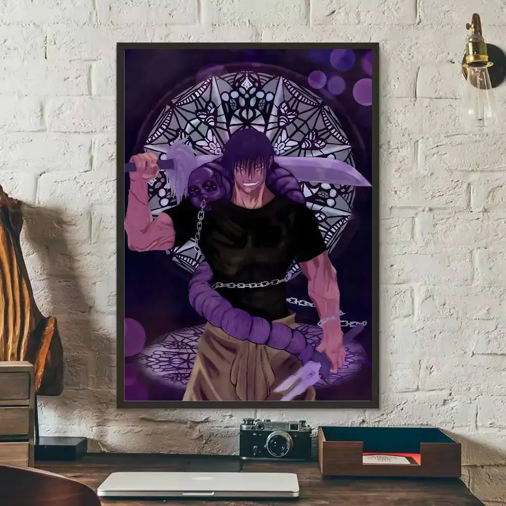Kaisen Fushiguro Toji Anime Poster HD Art Sticky Wall Waterproof Home Living Room Bedroom Bar Aesthetic Decoration