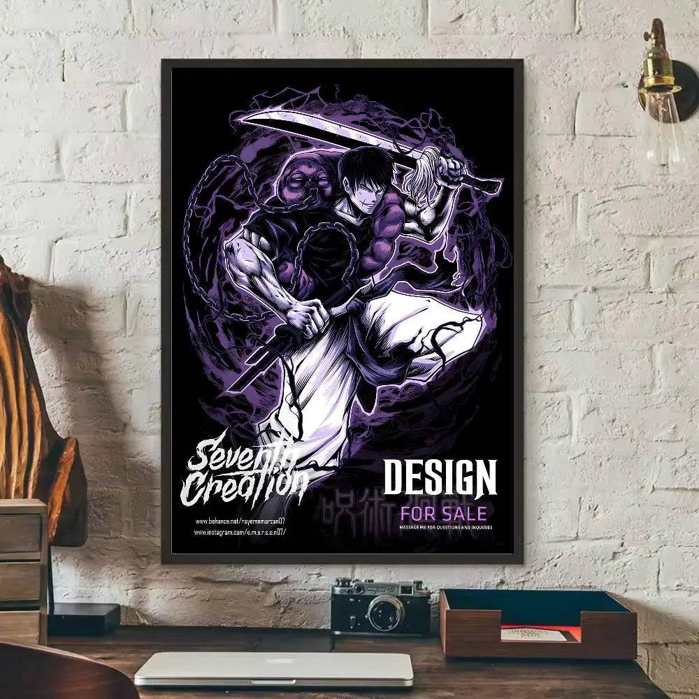 Kaisen Fushiguro Toji Anime Poster HD Art Sticky Wall Waterproof Home Living Room Bedroom Bar Aesthetic Decoration