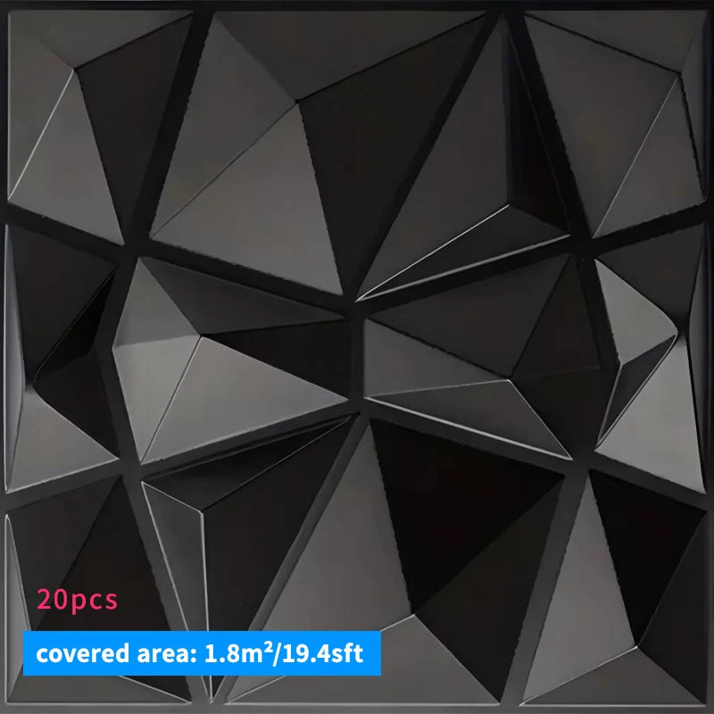 20PCS 3D Wall Panels 30x30cm Indoor Wall Decoration for Living Room Bedroom Hotel Office  Mural Tile-Panel-Mold 3D Wall Sticker
