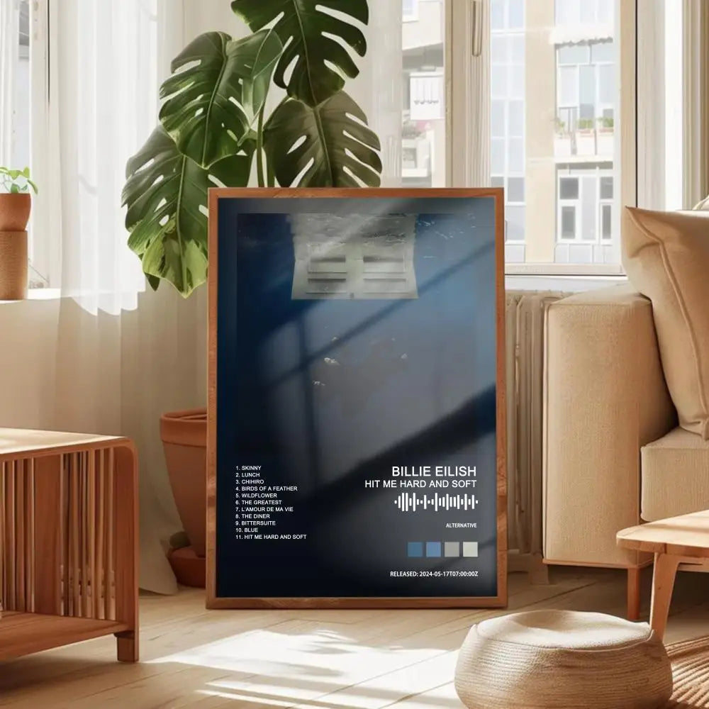 Poster HD Album Art Sticky Wall Waterproof Home Living Room Bedroom Bar Aesthetic Decoration E-Eilishs B-Billies Album