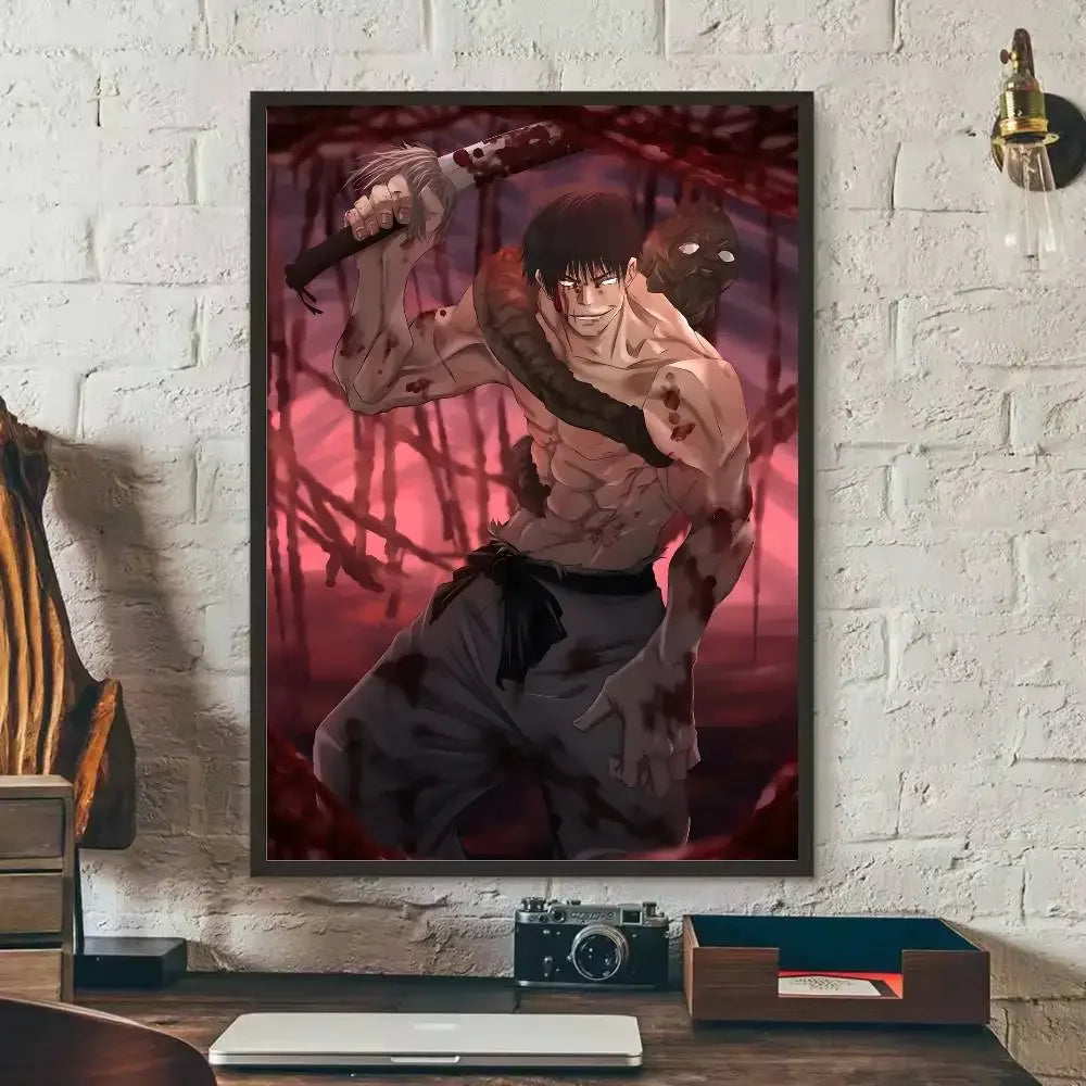 Kaisen Fushiguro Toji Anime Poster HD Art Sticky Wall Waterproof Home Living Room Bedroom Bar Aesthetic Decoration