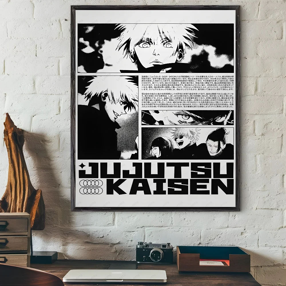Japanese Manga J-JujutsuES K-KaisenS Poster Sticky Wall Art Printing Waterproof Home Living Bed Room Bar Hallway Aesthetic Decor