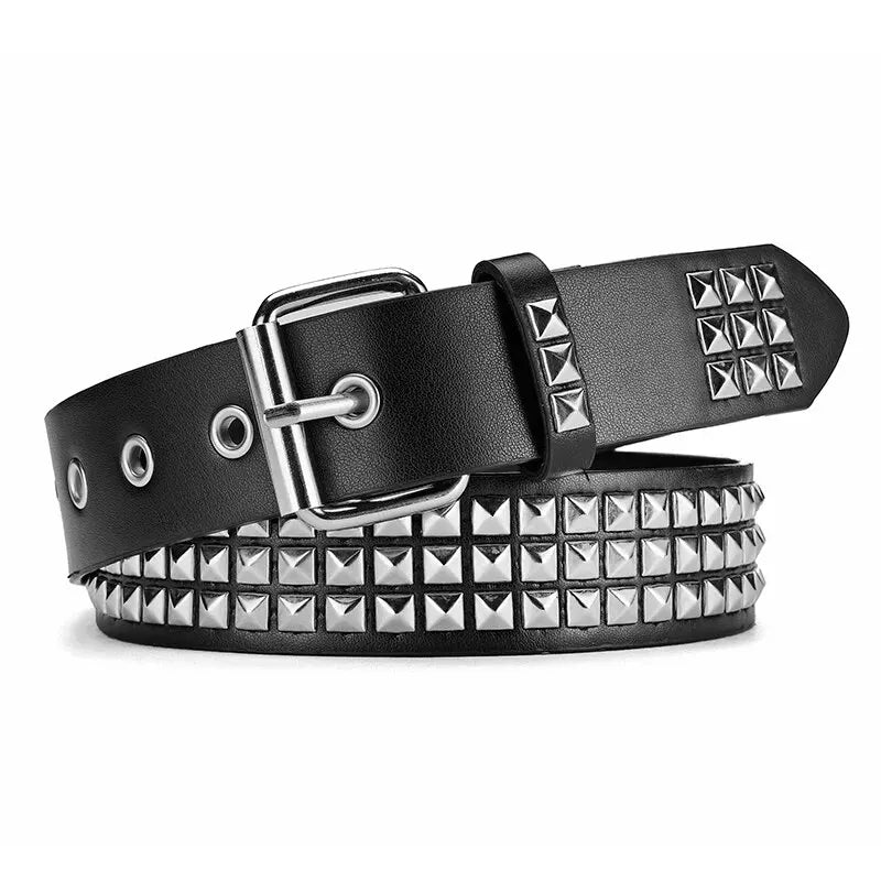 Trend Rivet Belt Heavy Metal Belt Men Women Punk Nightclub Rock Style Belt Jeans Belt Y2K Belt Fashion Decoration Women's Belts