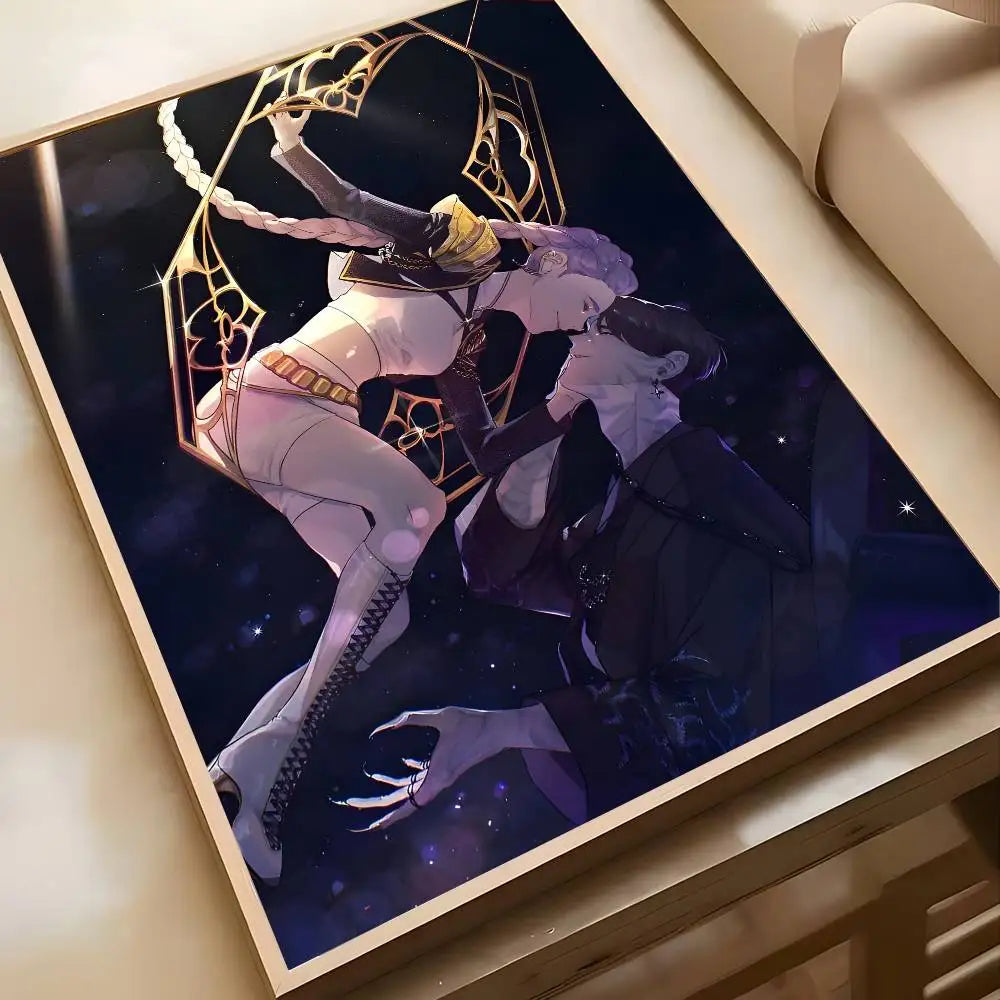 K-KPop D-Demon H-Hunters Sajaboy Poster Self-adhesive Art Waterproof Sticker Coffee House Dorm Room Wall Decor