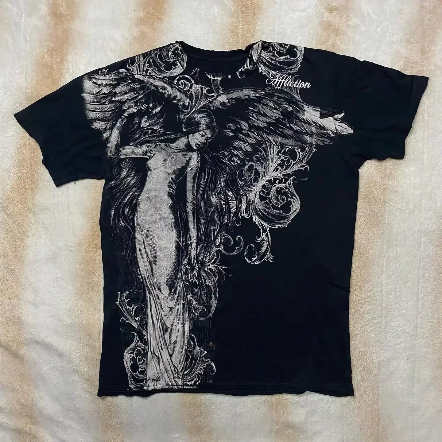 Y2K American Skull Pattern Long Sleeved T Shirt Fashion Round Neck Oversized T Shirt New Mens Womens Casual Gothic Clothing Tops