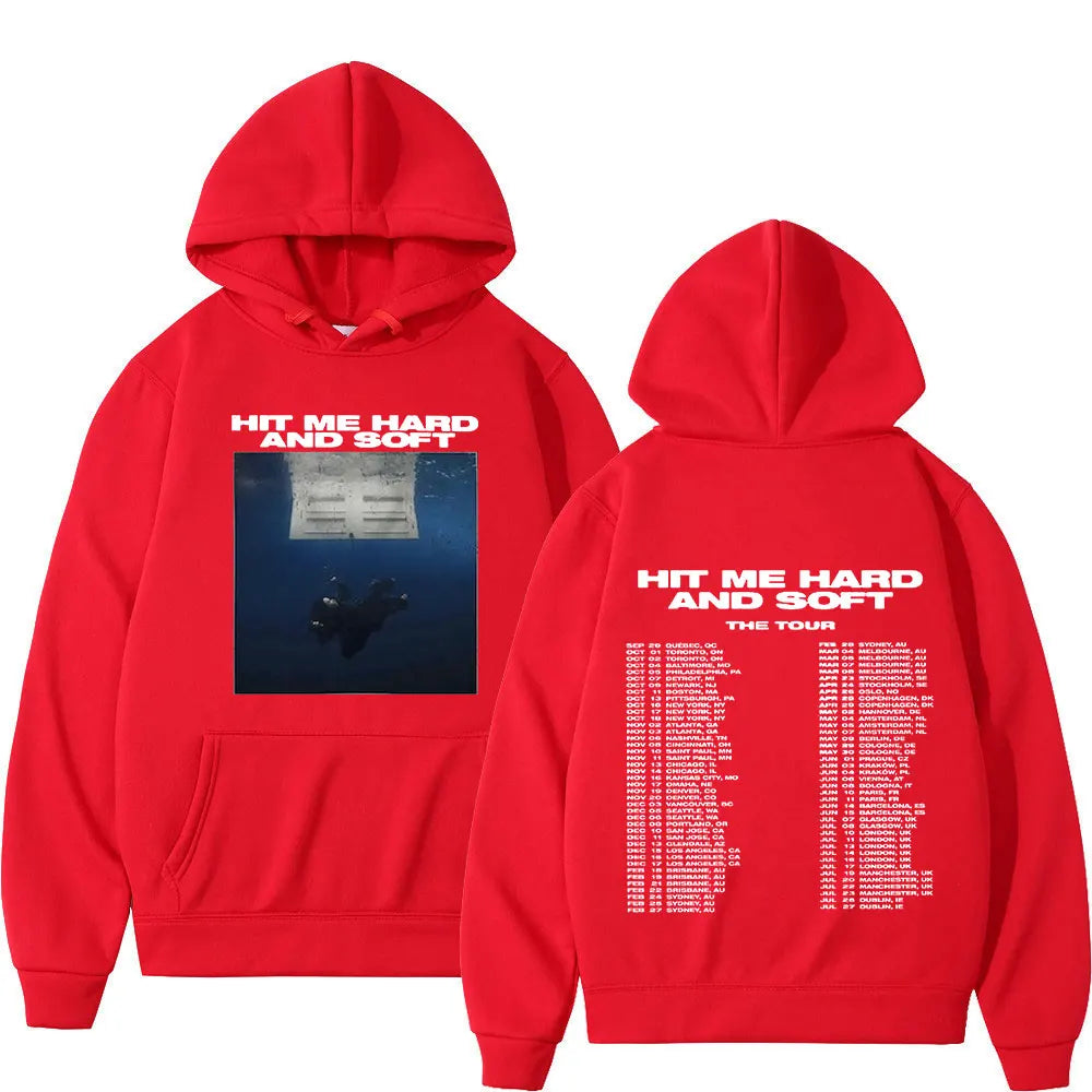 Hit Me Hard and Soft Tour 2024 Hoodies Men's and Women's Fashion Hip Hop Hoodies Large Casual Long Sleeve Hoodies Billie Eilish