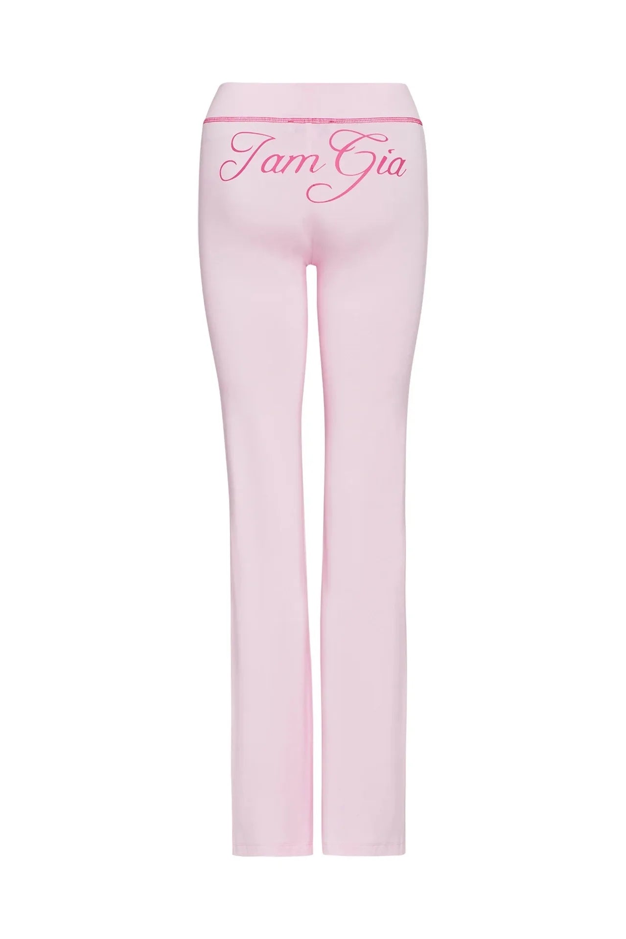 Gia regular shoulder slim-fit letter print topstitch design slim-fit hooded zip-up short jacket and pants set