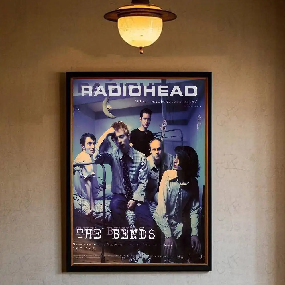 R-RadioheadES Rock and roll cool Poster HD art sticky wall waterproof home living room bedroom bar aesthetic decoration