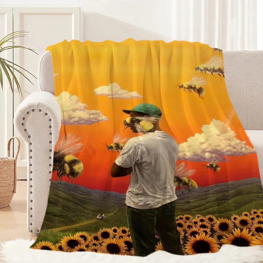 Singer T-Tyler The C-Creator Chromakopia Blanket Plush Nap Sofa rug for Living Room Office Bed Birthday Home Travel Kid Gifts