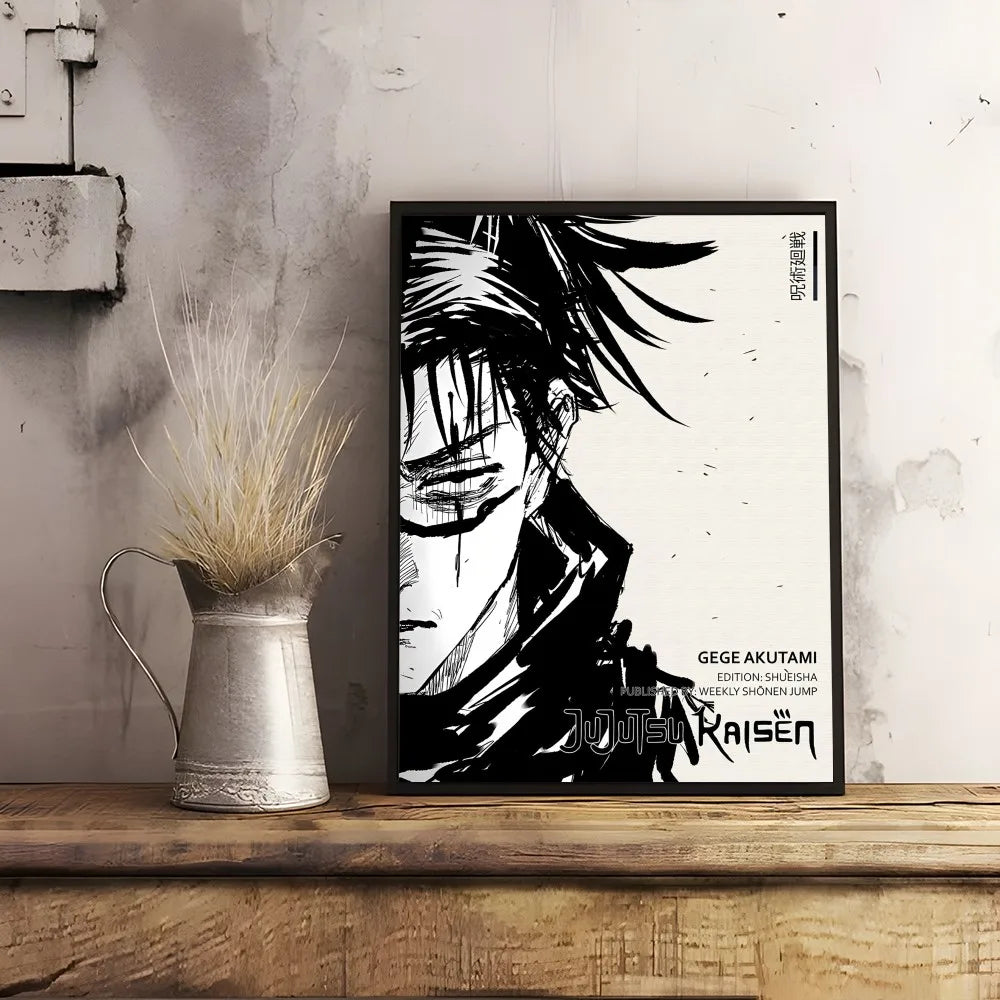 Japanese Manga J-JujutsuES K-KaisenS Poster Sticky Wall Art Printing Waterproof Home Living Bed Room Bar Hallway Aesthetic Decor