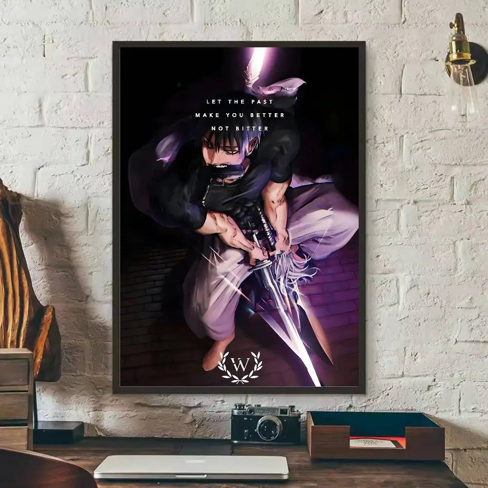 Kaisen Fushiguro Toji Anime Poster HD Art Sticky Wall Waterproof Home Living Room Bedroom Bar Aesthetic Decoration