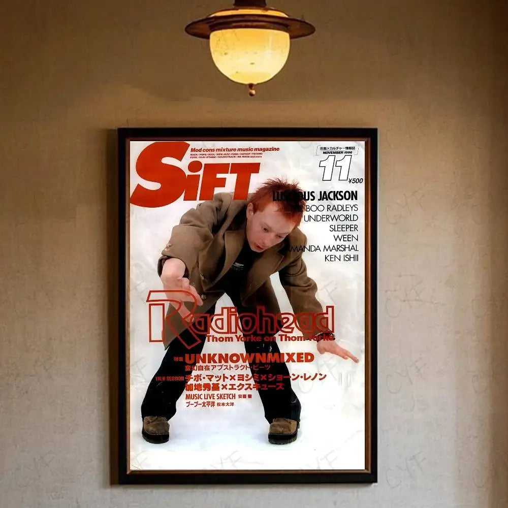 R-RadioheadES Rock and roll cool Poster HD art sticky wall waterproof home living room bedroom bar aesthetic decoration