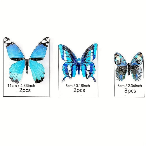 12pcs Glow-in-the-Dark 3D Butterfly Wall Decals UV Activated Luminous Stickers for Bedroom Living Room Nursery Decor