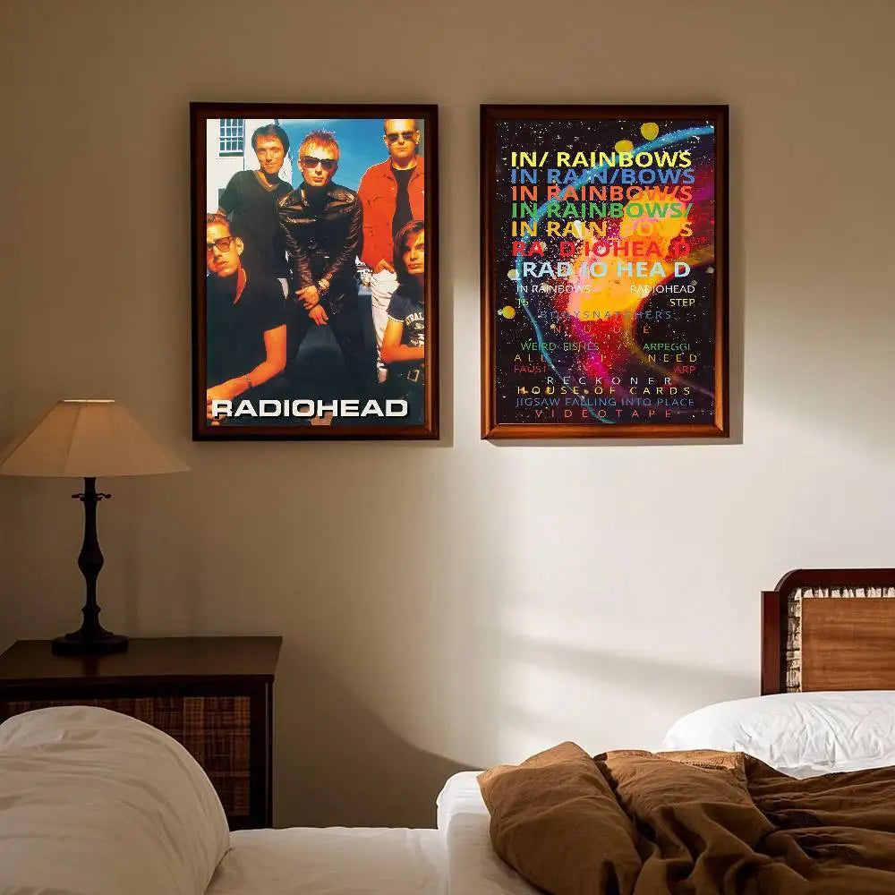 R-RadioheadES Rock and roll cool Poster HD art sticky wall waterproof home living room bedroom bar aesthetic decoration