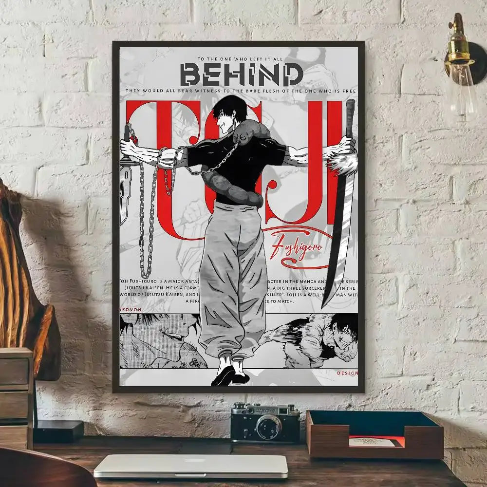 Kaisen Fushiguro Toji Anime Poster HD Art Sticky Wall Waterproof Home Living Room Bedroom Bar Aesthetic Decoration