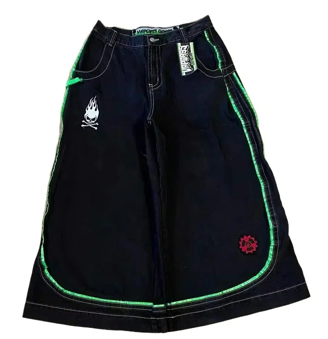 American Y2K 2025 New Baggy Wide Leg Black Jeans Overszied Women Street Casual Joker Denim Pants Couple Jeans Vintage Streetwear