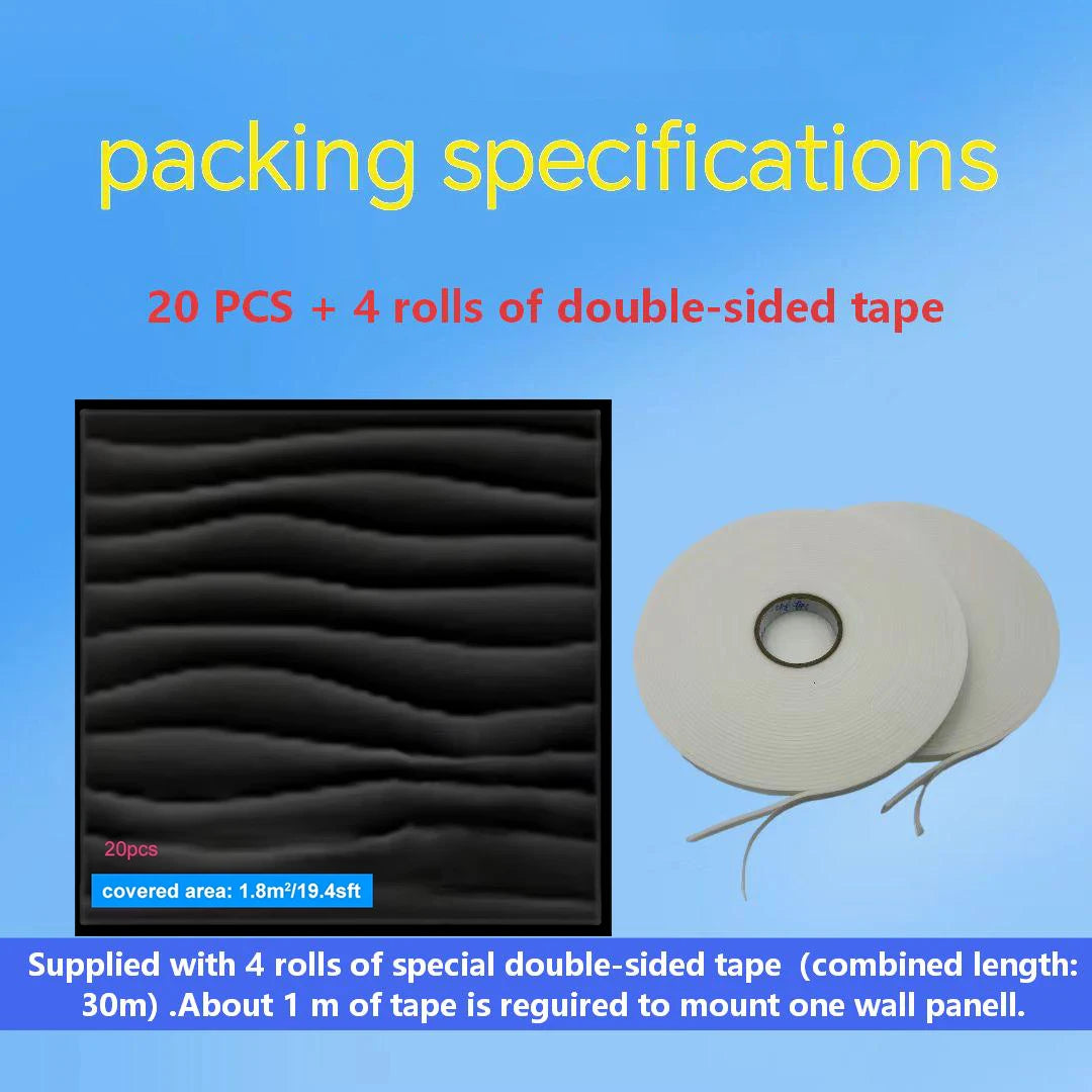 20PCS 3D Wall Panels 30x30cm Indoor Wall Decoration for Living Room Bedroom Hotel Office  Mural Tile-Panel-Mold 3D Wall Sticker