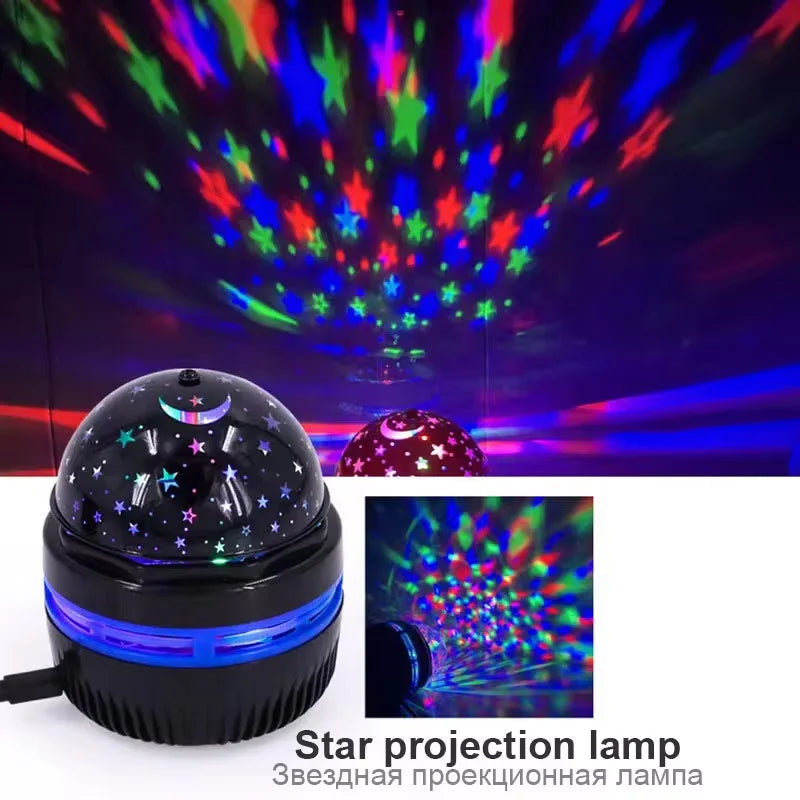 Colorful LED Starry Sky Projector Galaxy Light Magic Ball Moon Star Night Light Bedroom Atmosphere Lamp For Home Decoration