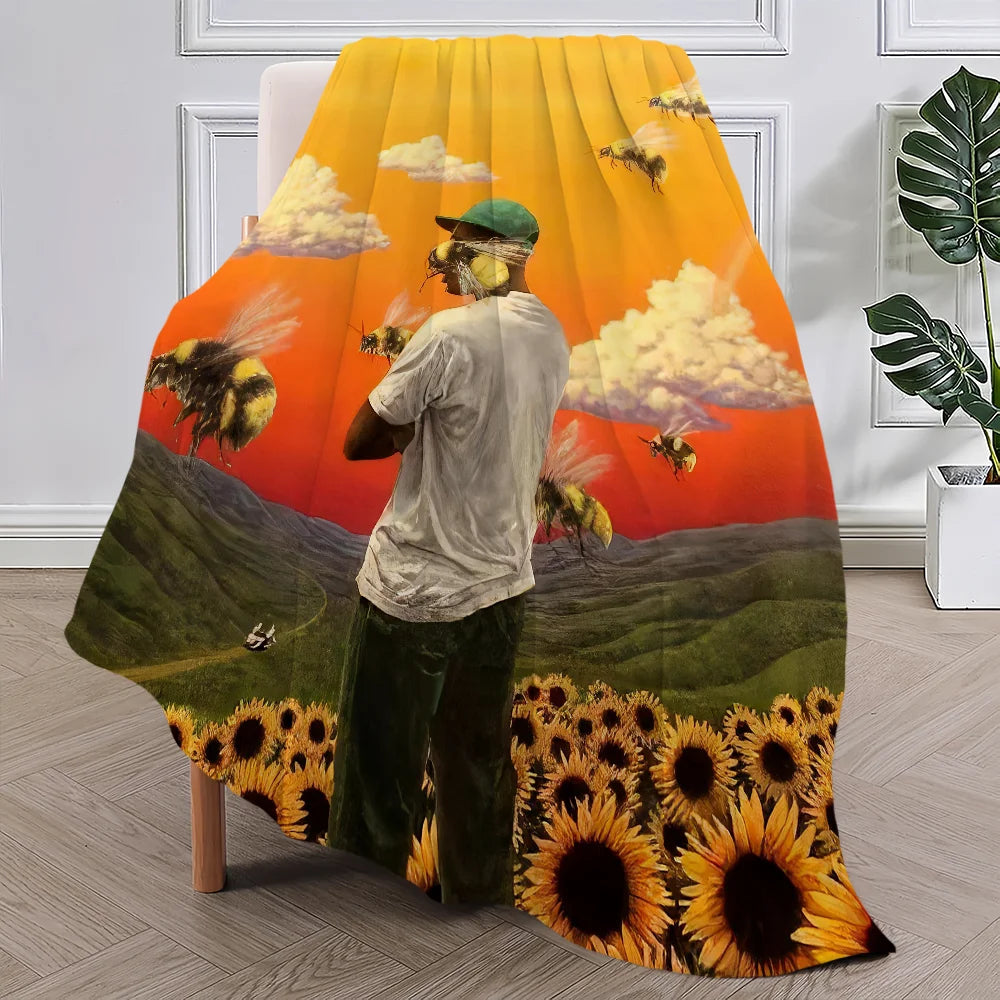 Singer T-Tyler The C-Creator Chromakopia Blanket Plush Nap Sofa rug for Living Room Office Bed Birthday Home Travel Kid Gifts