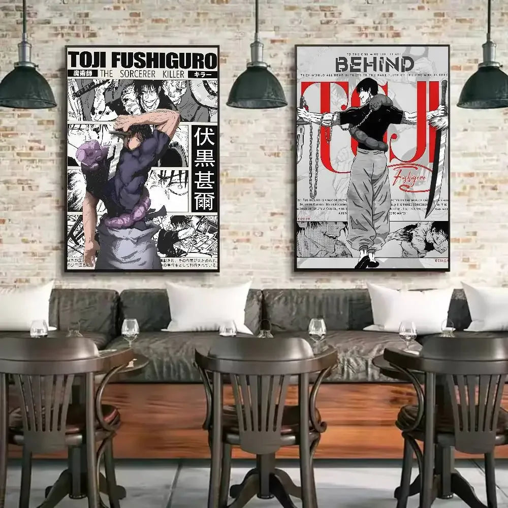 Kaisen Fushiguro Toji Anime Poster HD Art Sticky Wall Waterproof Home Living Room Bedroom Bar Aesthetic Decoration