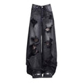 High Street Vintage Black Ripped Jeans Fashion Wide Leg Pants Women'S High Waisted Straight Leg Pants Baggy Pants Y2k Jeans