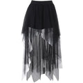 Fashion Net Yarn High-Waisted Irregular Skirt for Women Gothic Style Summer Casual Skirt Sexy and Charming Goth