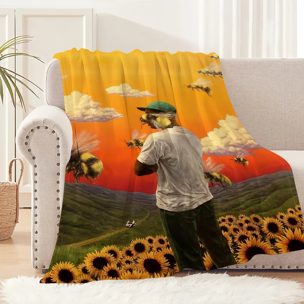 Singer T-Tyler The C-Creator Chromakopia Blanket Plush Nap Sofa rug for Living Room Office Bed Birthday Home Travel Kid Gifts